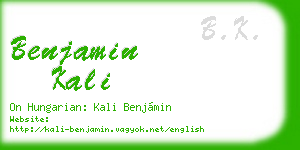 benjamin kali business card