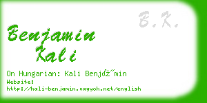 benjamin kali business card